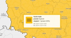 Uwaga na nocną gęstą mgłę