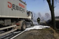 Pożar samochodu ciężarowego na trasie Chojnów - Legnica
